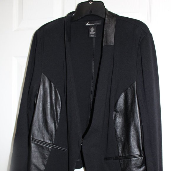 Lane Bryant Black Jacket with Leather Trim - Picture 4 of 6